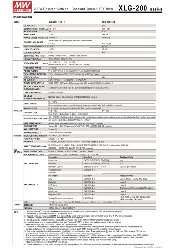 Блок питания светодиодов 24В 8.3А 200Вт Mean Well XLG-200-24