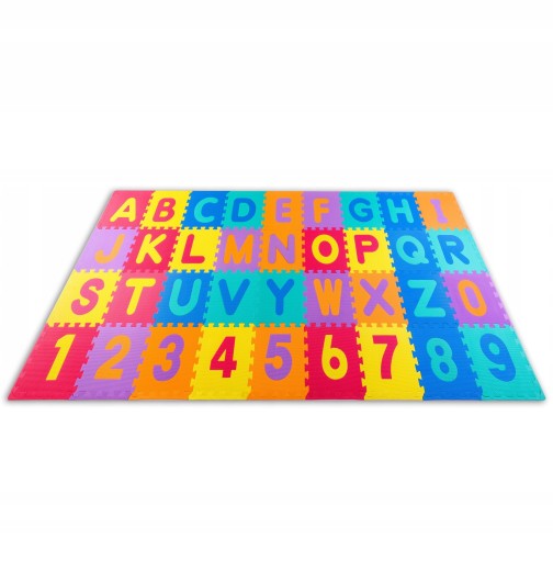 БОЛЬШОЙ ОБРАЗОВАТЕЛЬНЫЙ КОВРИК ИЗ ПЕНЫ EVA PUZZLE БУКВЫ 30х30 см 36 шт. НАБОР