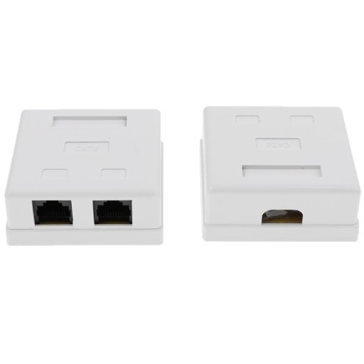 Двухпортовая розетка 2xCat6 RJ45 для установки
