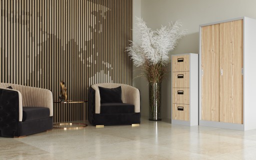 Металлический шкаф Eco Design JAN NOWAK SARA V005 белый/дуб сонома