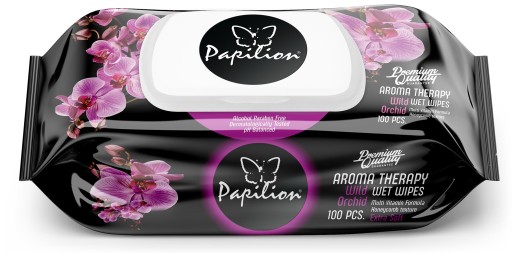 ВЛАЖНЫЕ САЛФЕТКИ PAPILION ДИКАЯ ОРХИДЕЯ АРОМАТЕРАПИЯ 100 шт.