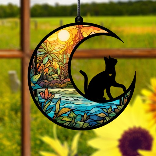 КРЕАТИВНЫЙ ДЕКОР CAT SUNCATCHERS CAT MOON DECOR