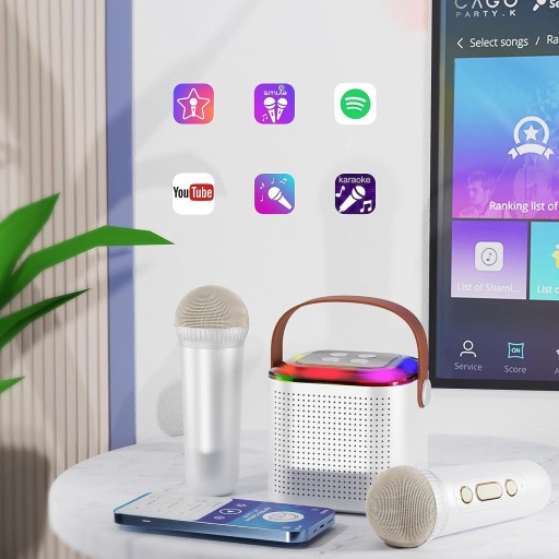 НАБОР КАРАОКЕ БЕСПРОВОДНАЯ ДИНАМИКА BLUETOOTH ДЛЯ ВЕЧЕРИНКИ + 2 МИКРОФОНА