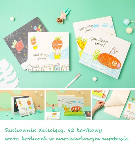 Альбом для рисования с детским кроликом, 92 страницы.