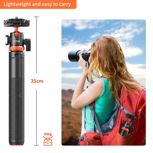 ШТАТИВ ДЛЯ ТЕЛЕФОНА UURIG 129 СМ 2 В 1 С ЗАЖИМОМ 360° GOPRO