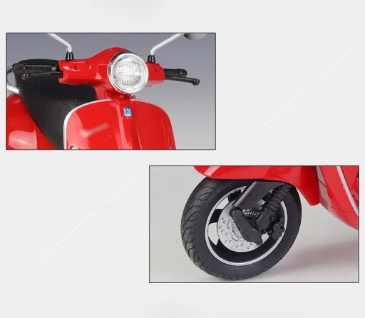 Скутер Vespa GTS Super из сплава в масштабе 1:12 2020 года