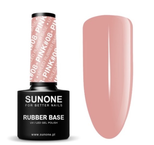 Baza kauczukowa budująca KOLOR lakier hybrydowy Sunone 5 ml