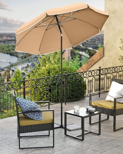PARASOL OGRODOWY PLAŻOWY TARASOWY beże i brązy 200 x 240 cm