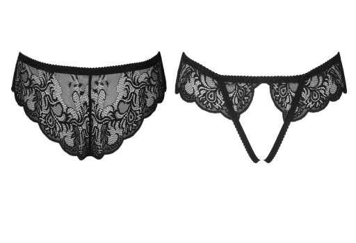 Черные сексуальные трусики с вырезом — Panty Love Story от LivCo Corsetti Fashion, размер L/XL