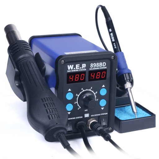 Паяльная станция HOTAIR WEP 898BD + лупа, жала, флюс, олово