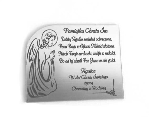 Tabliczka Pamiątka Chrztu Świętego GRAWER 16x13 cm