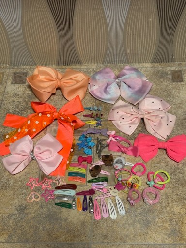 БОЛЬШИЕ ЛАНТЫ, РЕЗИНОВЫЕ КРАЙКИ, АКСЕССУАРЫ CLAIRE'S PRIMARK 54 ШТ.