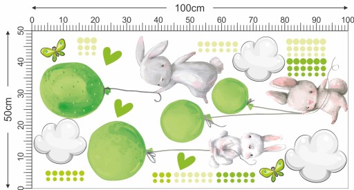 НАКЛЕЙКИ НА НАСТЕННЫЕ ШАРЫ BUNTS 50x100см KR8