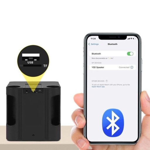 Многофункциональный динамик для караоке с Bluetooth 5.0 и беспроводными микрофонами