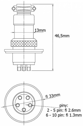 Сокет + заглушка для панели, уплотнения, C02 / 2 PIN