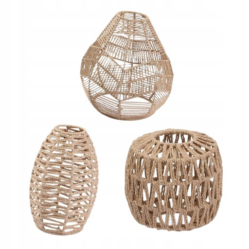 3 boho lampa wisząca klosz ręcznie tkana