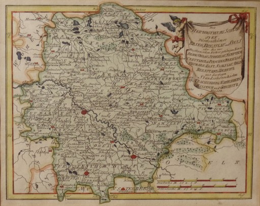 MAPA KSIĘSTW ŚLĄSKICH-HERZOGTHUMS SCHLESIEN..