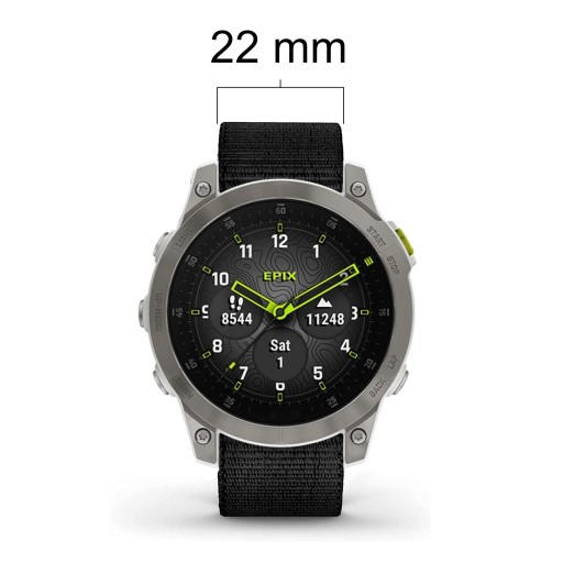 Нейлоновый ремешок UltraFit V2 22 мм для GARMIN Fenix ​​5 6 7 Epix 2 Pro — черный