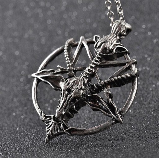 Viking Pentagram Głowa Kozy Naszyjnik Amulet