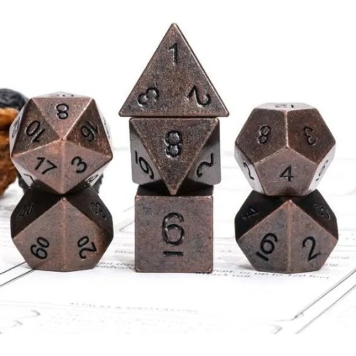 LEŚNA TWIERDZA ZESTAW 7 METALOWYCH KOŚCI RPG