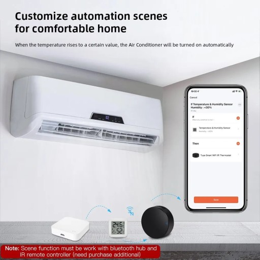 Czujnik temperatury, wilgotności Tuya THB1 łączność z bluetooth
