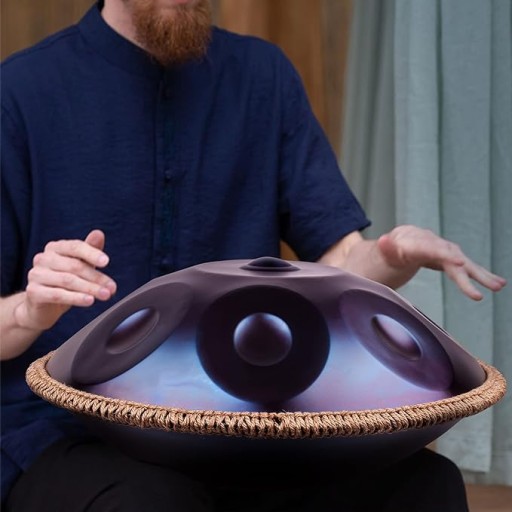 ПРОФЕССИОНАЛЬНЫЙ БАРАБАН HANDPAN Blue Harmonic 440 HZ 12 нот 55,9 см сталь