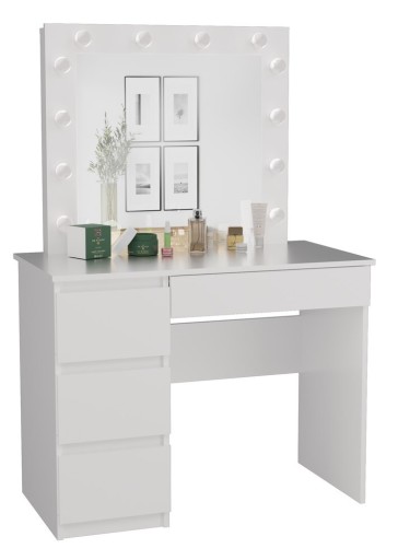 ТРУБНОЙ СТОЛИК С ЗЕРКАЛОМ И СВЕТОДИОДНОЙ ПОДСВЕТКОЙ MARINA MATTE WHITE