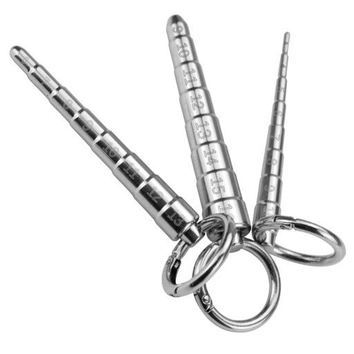 dilator do cewki moczowej ze stali nierdzewnej Z MIARKĄ LINIJKĄ metal S