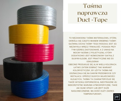 Taśma oznaczeniowa naprawcza duct tape 48mm 45m uniwersalana czerwona