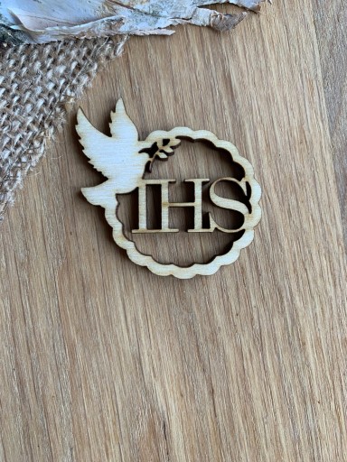 Декоративная табличка с голубем IHS, скрапки 4,5 см.