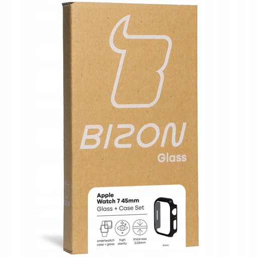 Чехол Bizon со стеклом для Apple Watch 7, 45 мм