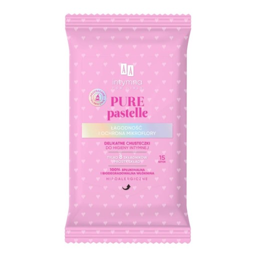 Нежные салфетки для интимной гигиены AA Pure Pastelle