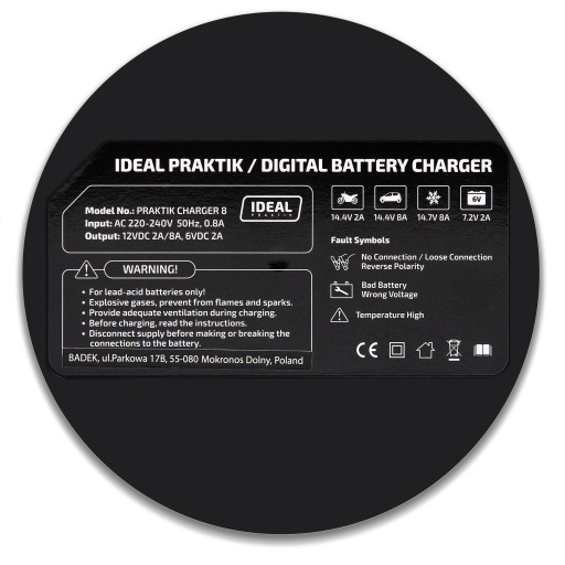 IDEAL PRAKTIK CHARGER 8 LCD ВЫПРЯМИТЕЛЬ 6/12 В