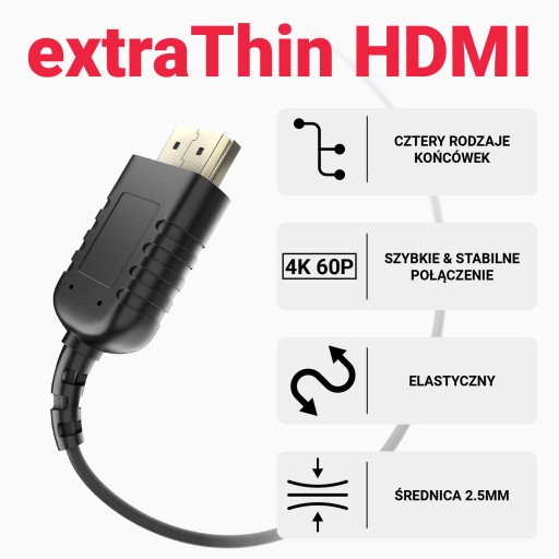 Сверхтонкий eXtraThin HDMI — Кабель HDMI 40 см — 8Sinn