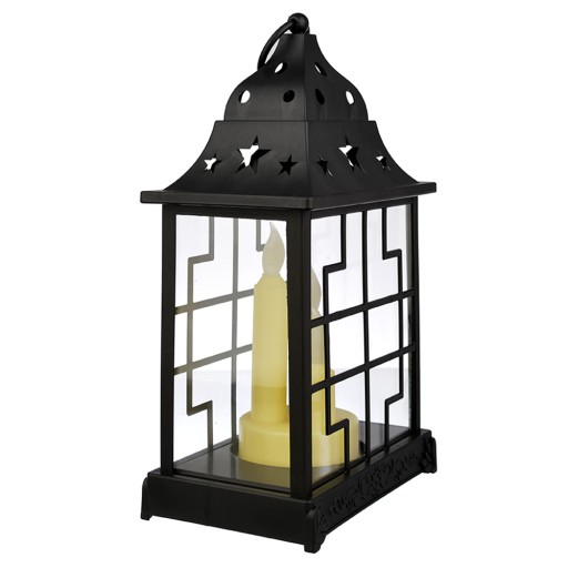 LAMPION DEKORACYJNY LATARNIA LED GWIAZDKI LATARENKA OGRODOWA CZARNA ALTANA