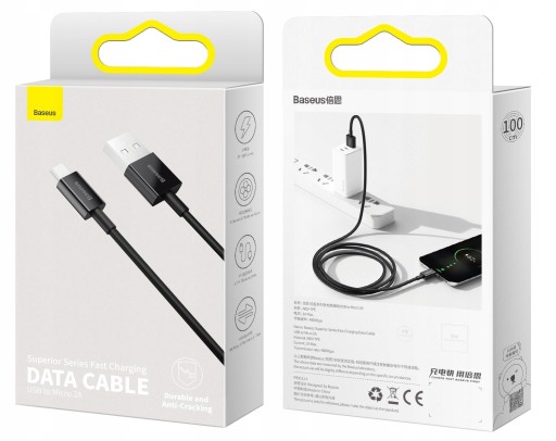 ПРОЧНЫЙ БЫСТРЫЙ УНИВЕРСАЛЬНЫЙ КАБЕЛЬ USB-MICRO USB BASEUS 2A, 2M, 200CM