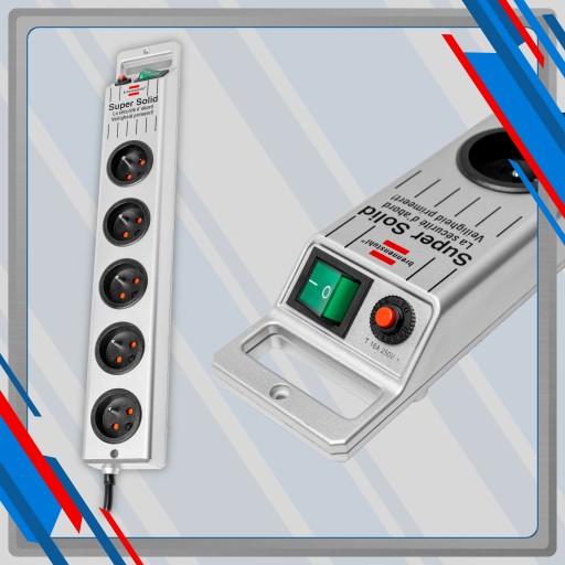 SUPER SOLID POWER STRIP 5 РОЗЕТОК, 2,5 М ПРОЧНЫЙ