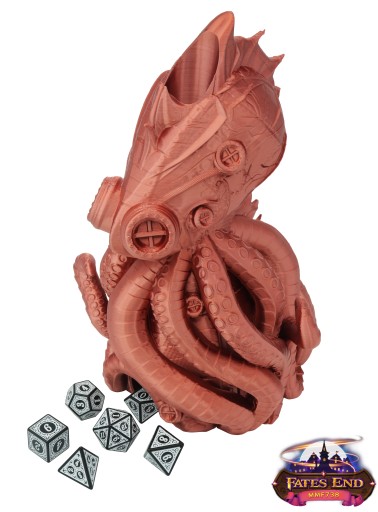 Стимпанк осьминог - башня для игральных костей - FatesEnd Octopunk Dice Tower