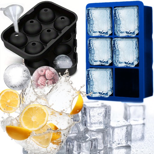 2x формы для шариков ICE CUBE, большая силиконовая форма для кубиков размера XXL