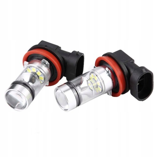 2x H8 H9 H11 6000K Super White 100W Żarówki LED