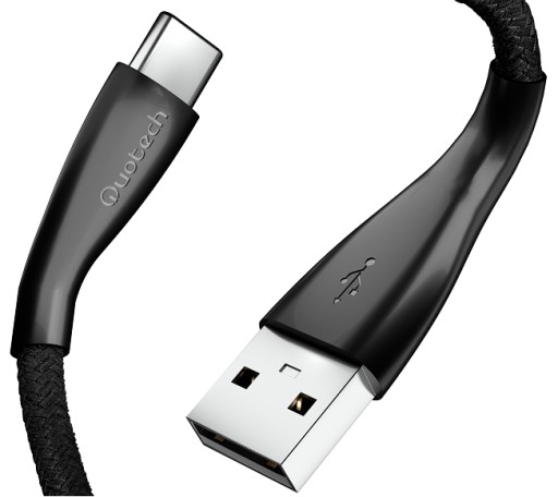 2x USB Type C, кабель быстрой зарядки 3.0 QUOTECH, 1 м, 3 А