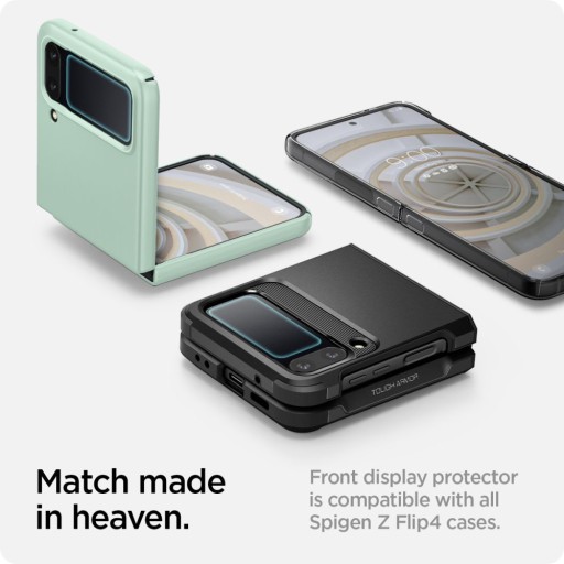 Etui 4 do Samsunga Z Flip - SZKŁO HARTOWANE SPIGEN czarne