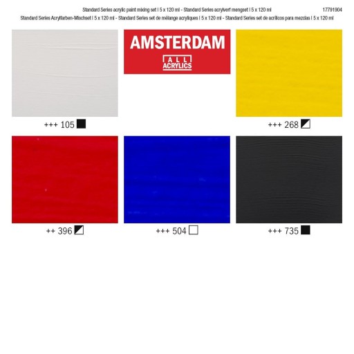Zestaw farb akrylowych - Amsterdam - Mixing, 5 kol