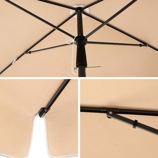 PARASOL OGRODOWY PLAŻOWY TARASOWY beże i brązy 200 x 240 cm