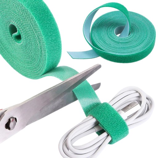 VELCRO TAPE 5M ПРЕМИУМ-ОРГАНИЗАТОР ДЛЯ ОБВЯЗКИ КАБЕЛЕЙ, РАСТЕНИЙ, ЦВЕТОВ