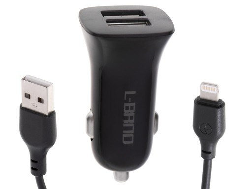 L-BRNO Автомобильное зарядное устройство Dual USB + Lightning