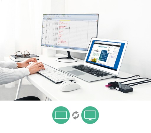 Переключатель KVM-переключатель USB 2.0 2 x 4 Принтер и т. д.