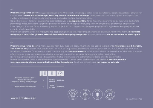 Краска Proximus Supreme Color нанотехнология 9.21