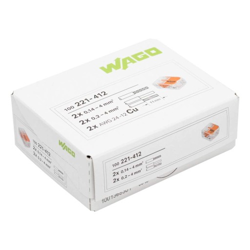 БЫСТРОСОЕДИНИТЕЛЬНЫЙ ЗАЖИМ WAGO 2X0,2-4MM2