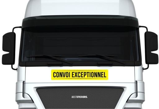 Naklejka CONVOI EXCEPTIONNEL na tira ciężarówkę *120cm